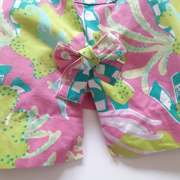 Lilly Pulitzer Little Lilly Mini Shift Dress Girls 7 Seahorse Coral Vintage 90s - Picture 11 of 15